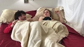 A stepmother joins her mischievous stepson in bed while he's wearing pantyhose