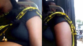 Elderly woman from Chennai dancing with her breasts exposed on bus