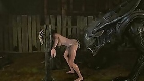 3D Hardcore Animation Alien Xenomorph Fucking
