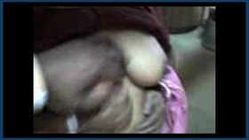 Indian auntie's breasts and vagina stimulated by lover