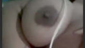 Wife Lanlan with large breasts shares on video call