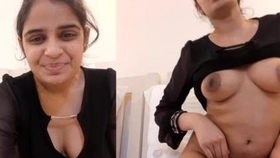 Cute girl flaunts her breasts and intimate area in a combined video