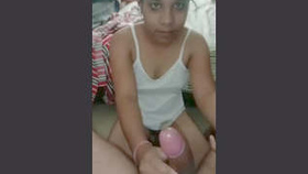 Indian girl engages in oral sex with her partner while talking