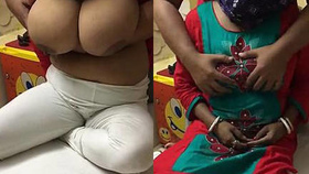 Bengali matrimony with large natural breasts entertained by her spouse's companion while her husband films