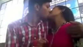 Indian girlfriend and boyfriend share passionate kisses