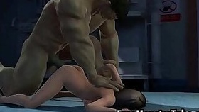 3D babe black cock and gets hard by The Hulk