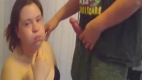 ugly bitch pissed on, panties shoved up her cunt, shame fuck by a piece of shit