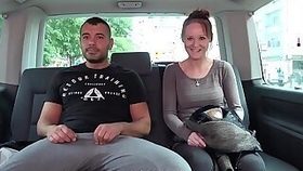 Hitchhiking sharp mom slap dude in van before suck cock eat his cum