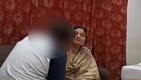 Indian chubby chubby auntie has hot sex with her lover in her living room