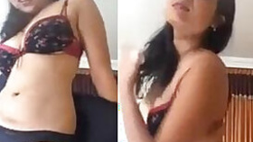 Cute Desi teen takes off lingerie and reveals XXX assets on the camera