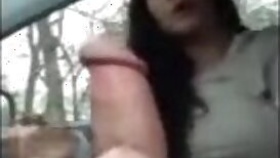Attractive hitchhiker pays driver for a ride by Desi XXX sucking
