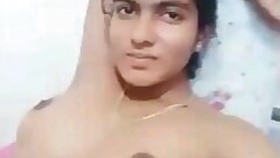 Desi Indian stretching her pussy, showing what's inside her