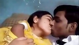 Desi lovers kissing hotly with their boobs pressed