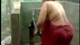 fat Indian bhabha showers from the pump