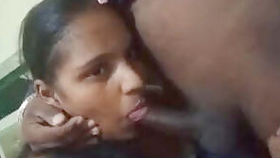 Indian girl Desi gives a blow job and sucks balls