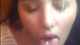 Desi's girlfriend got ejaculate on her face